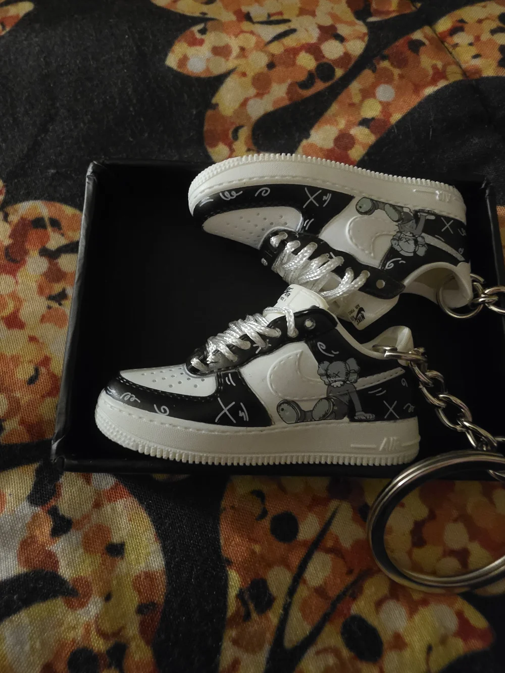 Nike Black and White Mini Sneaker Keychain